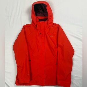 Eddie Bauer Orange Fleece Lined Hooded Winter Jacket